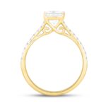 LADIES RING 1 1/4CT ROUND/PRINCESS DIAMOND 14K YELLOW GOLD (CENTER STONE PRINCESS DIAMOND 1CT) - Image 2