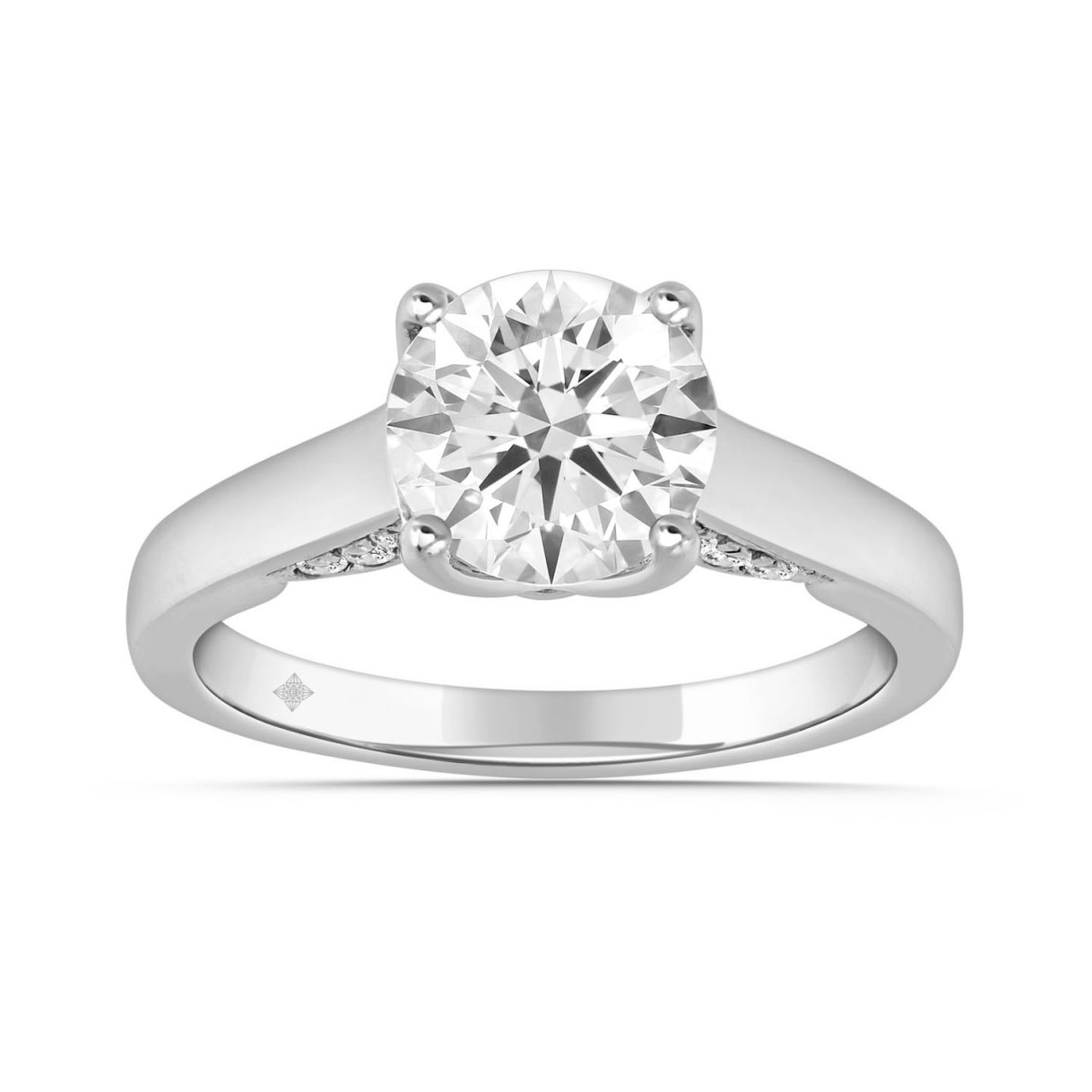 LADIES RING 2 1/4CT ROUND DIAMOND 14K WHITE GOLD (CENTER STONE ROUND DIAMOND 2.00CT) - Image 1