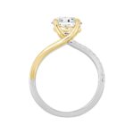 LADIES RING 2 1/4CT ROUND DIAMOND 14K WHITE/YELLOW GOLD (CENTER STONE ROUND DIAMOND 2CT ) - Image 2