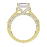 LADIES RING 3CT ROUND/EMERALD/BAGUETTE DIAMOND 14K YELLOW GOLD (CENTER STONE EMERALD DIAMOND 2.00CT) - Image 2