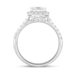 LADIES RING 1 1/2CT ROUND/PRINCESS DIAMOND 14K WHITE GOLD (CENTER STONE PRINCESS DIAMOND 1CT) - Image 2