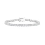 LADIES BRACELET 9CT PRINCESS DIAMOND 14K WHITE GOLD