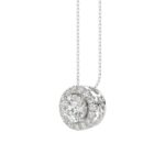 LADIES PENDANT WITH CHAIN 1 1/4CT ROUND DIAMOND 14K WHITE GOLD (CENTER STONE ROUND DIAMOND 1CT) - Image 4