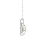 LADIES DANCING DIAMOND PENDANT WITH CHAIN 1/2CT ROUND DIAMOND 14K WHITE GOLD (CENTER STONE ROUND DIAMOND 1/3CT) - Image 2