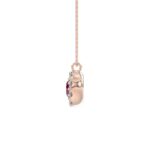 LADIES PENDANT 1/4CT ROUND/RUBY DIAMOND 14K ROSE GOLD (CENTER STONE ROUND DIAMOND 5/8CT ) - Image 2