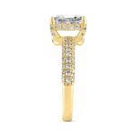 LADIES RING 2 3/4CT ROUND/EMERALD DIAMOND 14K YELLOW GOLD (CENTER STONE EMERALD DIAMOND 2CT ) - Image 3