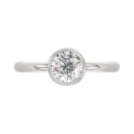 LADIES SOLITAIRE RING 1CT ROUND DIAMOND 14K WHITE GOLD (CENTER STONE ROUND DIAMOND 1CT ) - Image 5