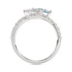 14K WHITE GOLD 1 3/4CT ROUND/PEAR/BLUE PEAR DIAMOND LADIES RING (CENTER STONE PEAR DIAMOND 1CT) - Image 2