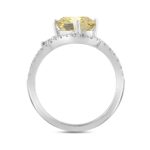14K WHITE GOLD 2 1/4CT ROUND/MARQUISE/OVAL DIAMOND LADIES RING (CENTER STONE YELLOW OVAL DIAMOND 1 1/2CT) - Image 3