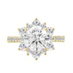 14K YELLOW GOLD 3.00CT ROUND DIAMOND LADIES RING (CENTER STONE ROUND DIAMOND 2CT) - Image 2