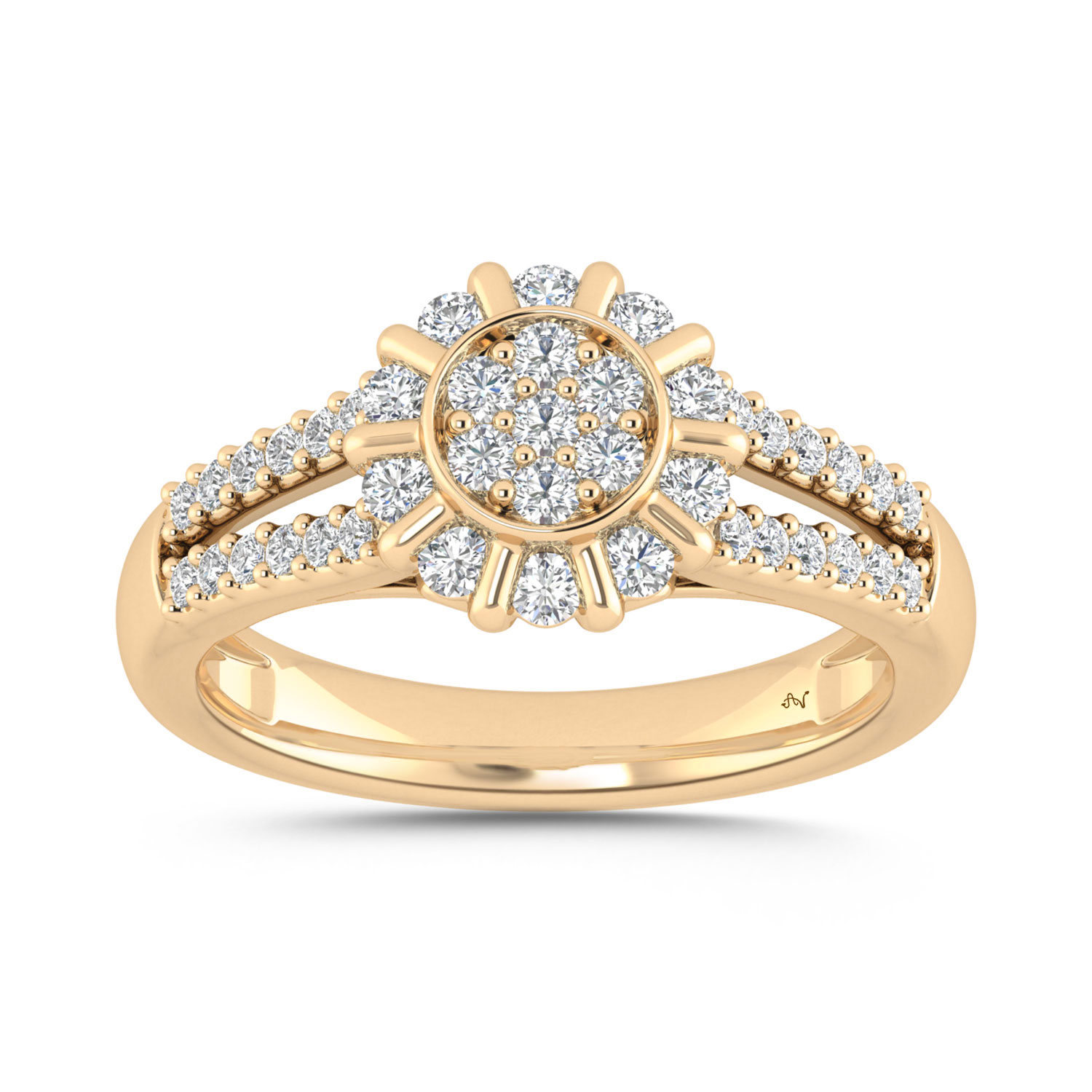 LADIES RING 0.50CT ROUND DIAMOND 10K YELLOW GOLD - Image 1