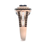 Bold And Elegant 14K Rose Gold Ladies Ring Featuring 1.50Ct Round Diamonds In Blue, Dark Brown , And White Tones. A Striking Multi-Stone Design Perfec - Image 3
