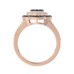 Elegant 14K Rose Gold Ladies Ring Crafted With Fancy Dark Brown And Blue Diamonds Totaling 0.75 Ct. Perfect Luxury Jewelry Gift For Her. - Image 2