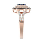 Elegant 14K Rose Gold Ladies Ring Crafted With Fancy Dark Brown And Blue Diamonds Totaling 0.75 Ct. Perfect Luxury Jewelry Gift For Her. - Image 3