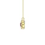 14K YELLOW GOLD 1.00CT ROUND/RUBY DIAMOND LADIES PENDANT (CENTER STONE ROUND RUBY DIAMOND 5/8CT) - Image 2