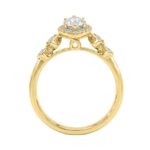 14K YELLOW GOLD 1 1/4CT ROUND/MARQUISE DIAMOND LADIES BRIDAL RING (CENTER STONE MARQUISE DIAMOND 1CT) - Image 3