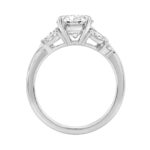 14K White Gold 3 1/2Ct Lab-Grown Diamond Engagement Ring For Women 3Ct Oval Center With Marquise & Round Side Stones, Elegant Bridal Ring (Color F-G - - Image 2