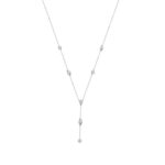 14K White Gold Lab Brown Diamond Necklace 1 1/2Ct Round Pear Marquise Cut Drop Necklace For Ladies, Elegant Modern Jewelry (Color F-G -Clarity Vs1/Vs2 - Image 3
