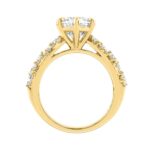 Luxury 14K Yellow Gold Diamond Ring 6 1/4Ct Marquise Center Stone With Pear & Round Diamonds, Women Fashion Engagement Ring (Color F-G -Clarity Vs - Image 2