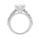 Luxury 14K White Gold Diamond Ring 6 1/4Ct Radiant Center Stone With Pear & Round Diamonds, Women Fashion Engagement Ring (Color F-G -Clarity Vs1/Vs2) - Image 2