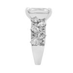 Luxury 14K White Gold Diamond Ring 6 1/4Ct Radiant Center Stone With Pear & Round Diamonds, Women Fashion Engagement Ring (Color F-G -Clarity Vs1/Vs2) - Image 3