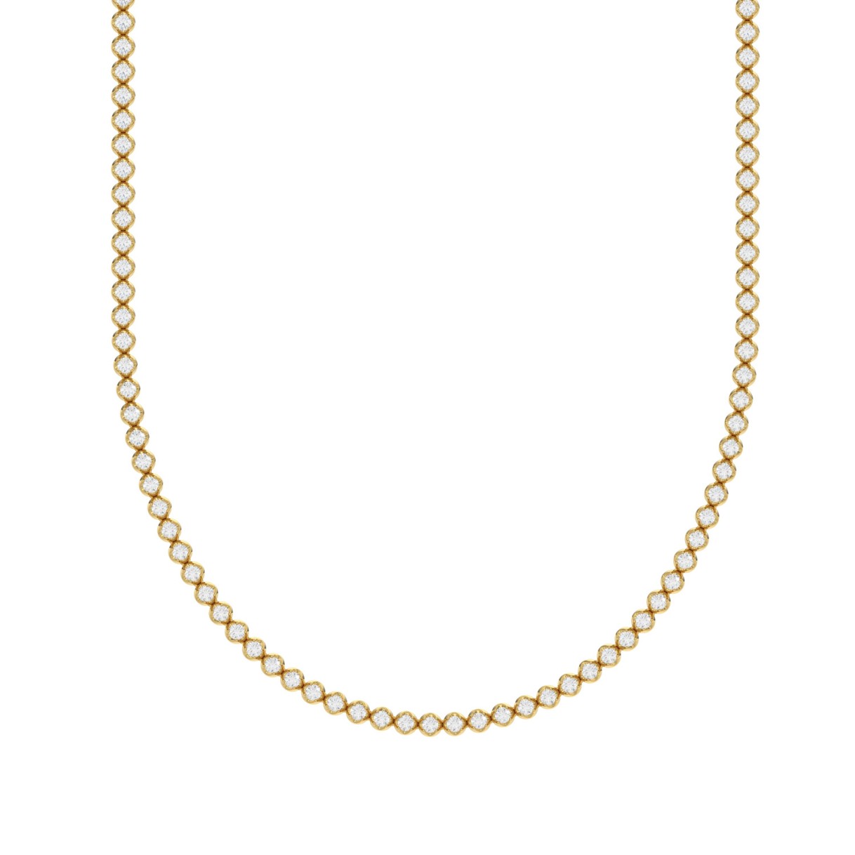 14K YELLOW GOLD 7 1/2CT 24 INCH ROUND DIAMOND MEN'S NECKLACE - Image 1