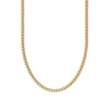 14K YELLOW GOLD 7 1/2CT 24 INCH ROUND DIAMOND MEN'S NECKLACE - Image 3
