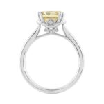 14K WHITE GOLD 3.00CT ROUND/YELLOW CUSHION DIAMOND LADIES RING (CENTER STONE YELLOW CUSHION DIAMOND 3CT) - Image 2