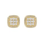 10K YELLOW GOLD 3/4CT ROUND DIAMOND LADIES EARRINGS
