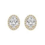 14K YELLOW GOLD 2 1/4CT ROUND/OVAL DIAMOND LADIES EARRINGS