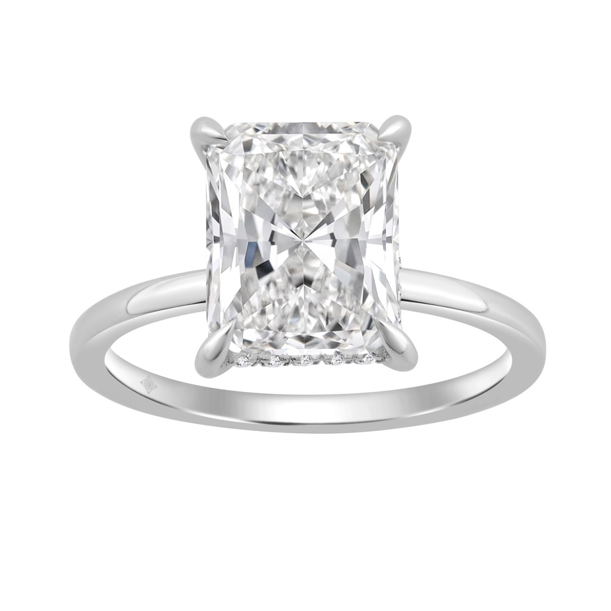 14K WHITE GOLD 3 1/8CT ROUND/RADIANT DIAMOND LADIES RING (CENTER STONE RADIANT DIAMOND 3.00CT) - Image 1