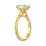 LADIES SOLITAIRE RING 2 1/2CT OVAL DIAMOND 14K YELLOW GOLD - Image 3