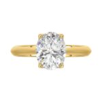 LADIES SOLITAIRE RING 2 1/2CT OVAL DIAMOND 14K YELLOW GOLD - Image 5