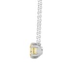 14K WHITE GOLD 1.00CT YELLOW CUSHION DIAMOND LADIES PENDANT - Image 2