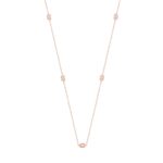 14K ROSE GOLD 3/4CT EMERALD DIAMOND LADIES NECKLACE