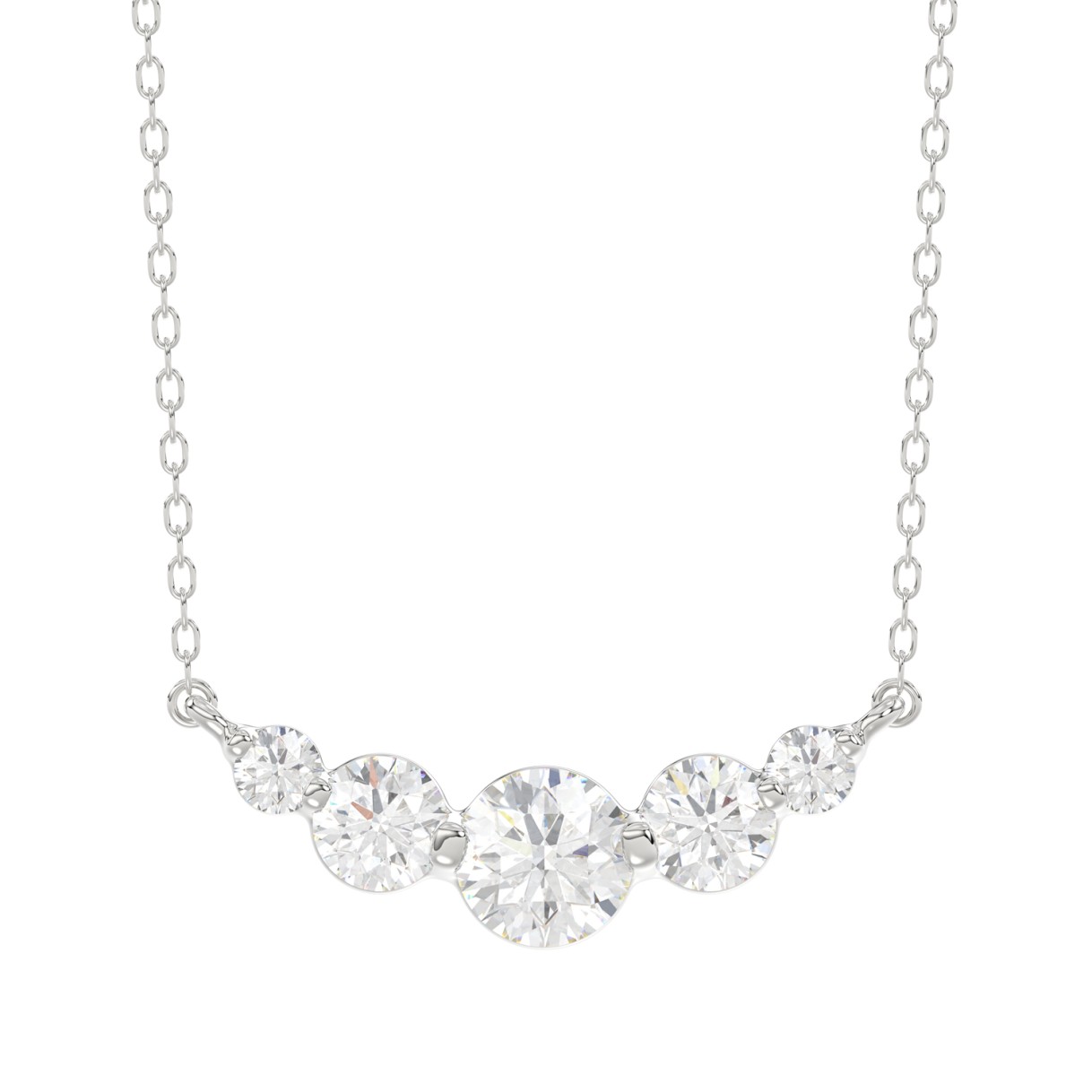 14K WHITE GOLD 2.00CT ROUND DIAMOND LADIES NECKLACE - Image 1