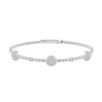 9K WHITE GOLD 5/8CT ROUND DIAMOND LADIES BANGLE