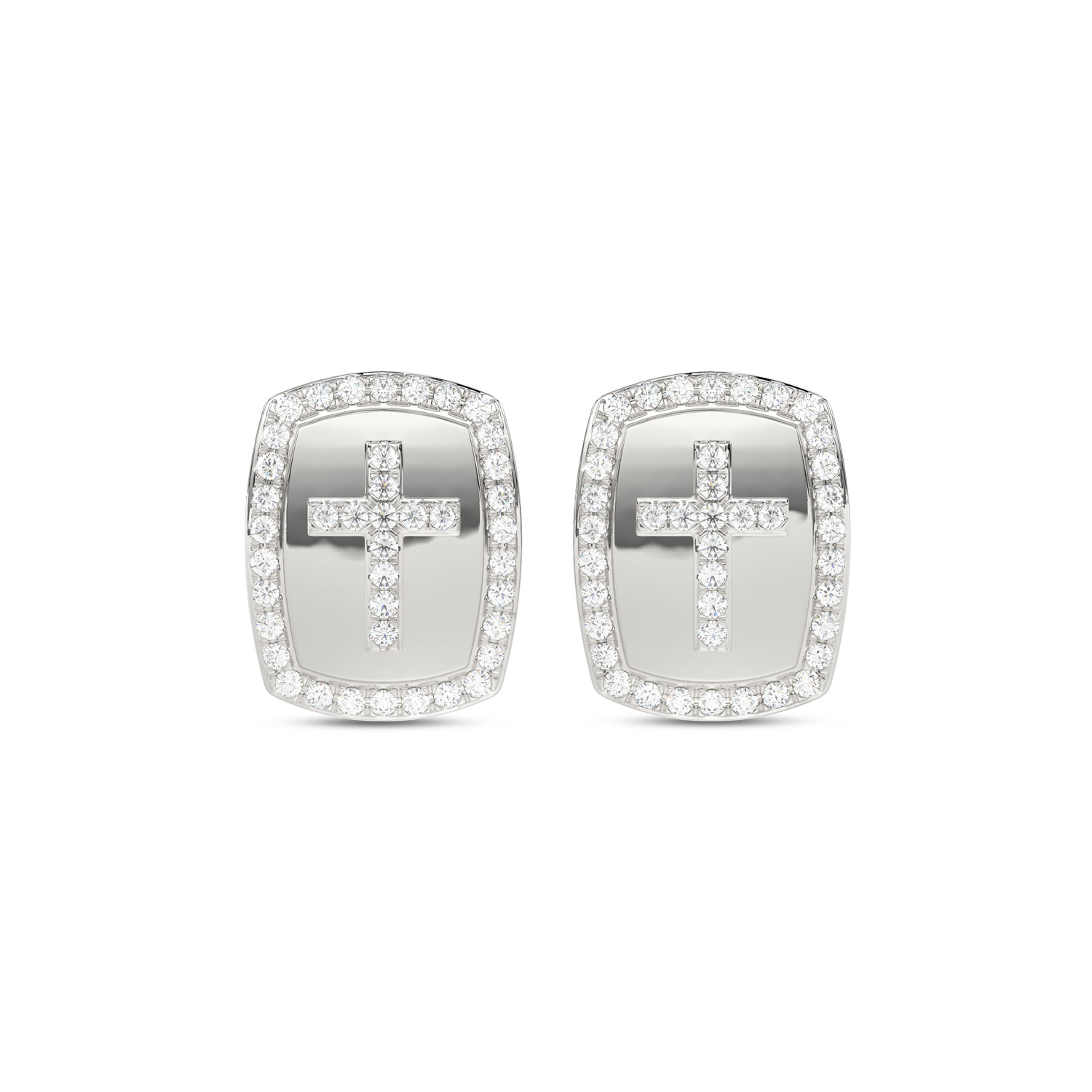 0.25CT Round Diamond Cross Earrings For Women In Sterling Silver Fashion Jewelry - Image 1