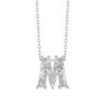 14K WHITE GOLD 1 5/8CT FANCY CUT ALPHABET DIAMOND LADIES PENDANT WITH CHAIN