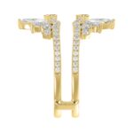 14K YELLOW GOLD 1 1/4CT ROUND/MARQUISE DIAMOND LADIES RING - Image 3