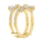 14K YELLOW GOLD 1 1/4CT ROUND/MARQUISE DIAMOND LADIES RING - Image 4