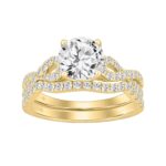 14K YELLOW GOLD 2.00CT ROUND DIAMOND LADIES BRIDAL SET (CENTER STONE ROUND DIAMOND 1 1/2CT)