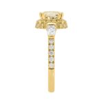 14K YELLOW GOLD 3 1/2CT ROUND/CUSHION/BAGUETTE DIAMOND LADIES RING (CENTER STONE YELLOW CUSHION DIAMOND 2CT) - Image 3