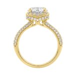 14K Yellow Gold 4 1/2Ct Ladies Oval Cut Halo Engagement Ring 4Ct Oval Center Stone & Round Diamond (Color F-G -Clarity Vs1/Vs2) - Image 2
