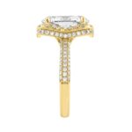 14K Yellow Gold 4 1/2Ct Ladies Oval Cut Halo Engagement Ring 4Ct Oval Center Stone & Round Diamond (Color F-G -Clarity Vs1/Vs2) - Image 3