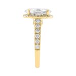 14K Yellow Gold 4 3/4Ct Oval Cut Lab-Grown Diamond Engagement Ring With Hidden Halo Round & Oval Bridal Ring Set For Women 4Ct Oval Center Stone (Colo - Image 3