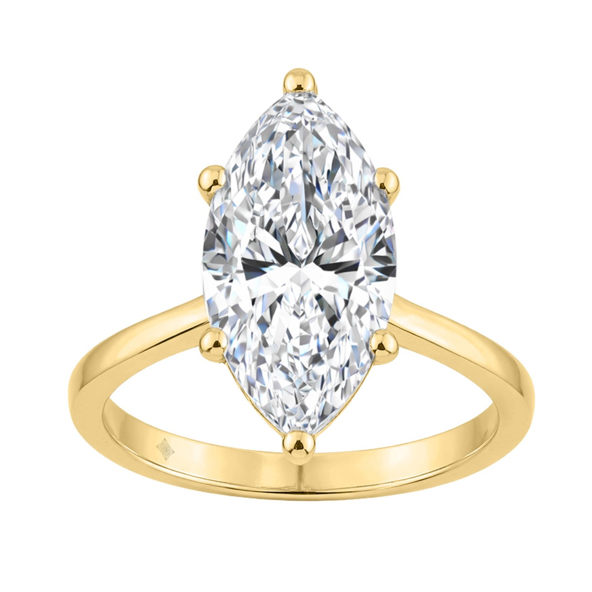 14K YELLOW GOLD 4.00CT MARQUISE DIAMOND LADIES SOLITAIRE RING (CENTER STONE MARQUISE DIAMOND 4CT - Image 1