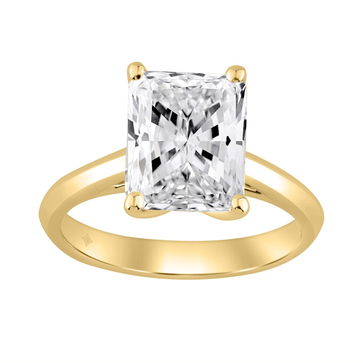 14K YELLOW GOLD 4.00CT RADIANT DIAMOND LADIES RING - Image 1