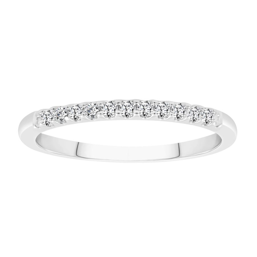 LADIES BAND 0.15CT ROUND DIAMOND 14K WHITE GOLD (SI QUALITY) - Image 1
