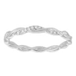 LADIES BAND 0.20CT ROUND DIAMOND 10K WHITE GOLD